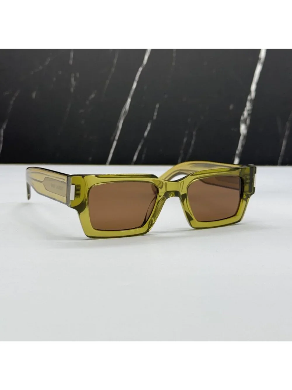 NWT Saint Laurent SL572 008 Yellow Brown Sunglasses Authentic